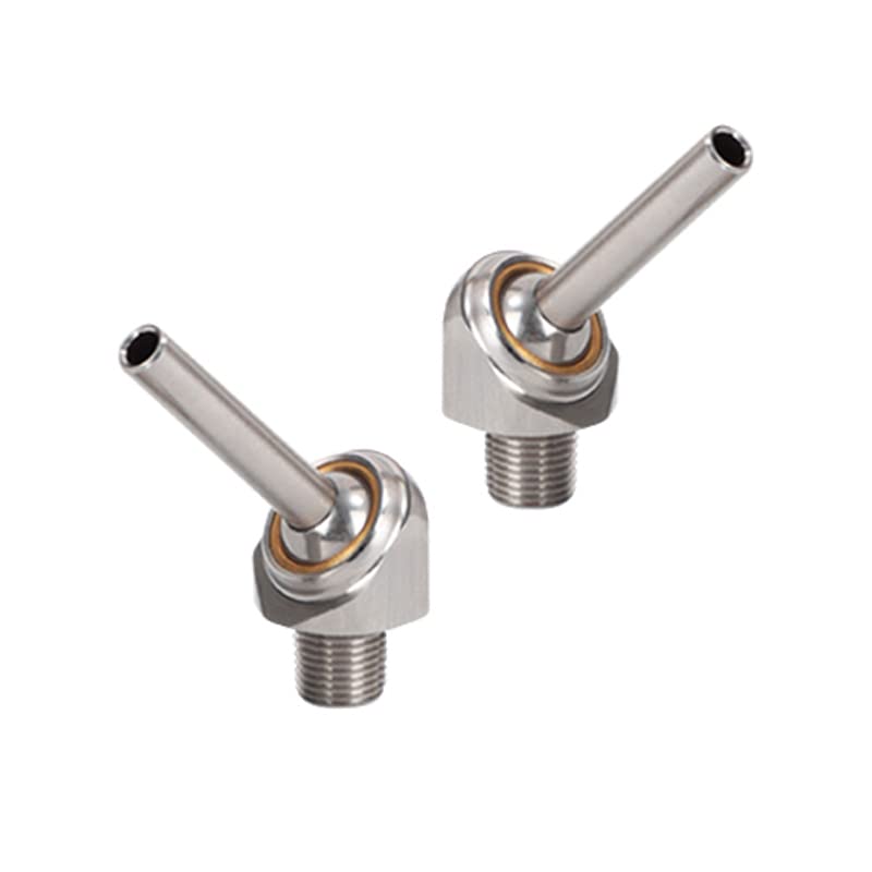 PGFUN 2 Pcs 1/8" PT x 10/30/50mm Coolant Pipe Adjustable 304 Stainless Steel Screw-in Coolant Nozzle High-Pressure Water Oil Cooling Tube for Lathe, Milling, CNC Machine (30mm) - Image 1